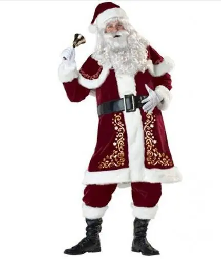 M-XXXL Deluxe Velvet Christmas Santa Claus Suit Adult Mens Costume gloves + shawl+hat+clothes+belt+Foot cover
M-XXXL Deluxe Velvet Christmas Santa Claus Suit Adult Mens Costume gloves + shawl+hat+clothes+belt+Foot cover