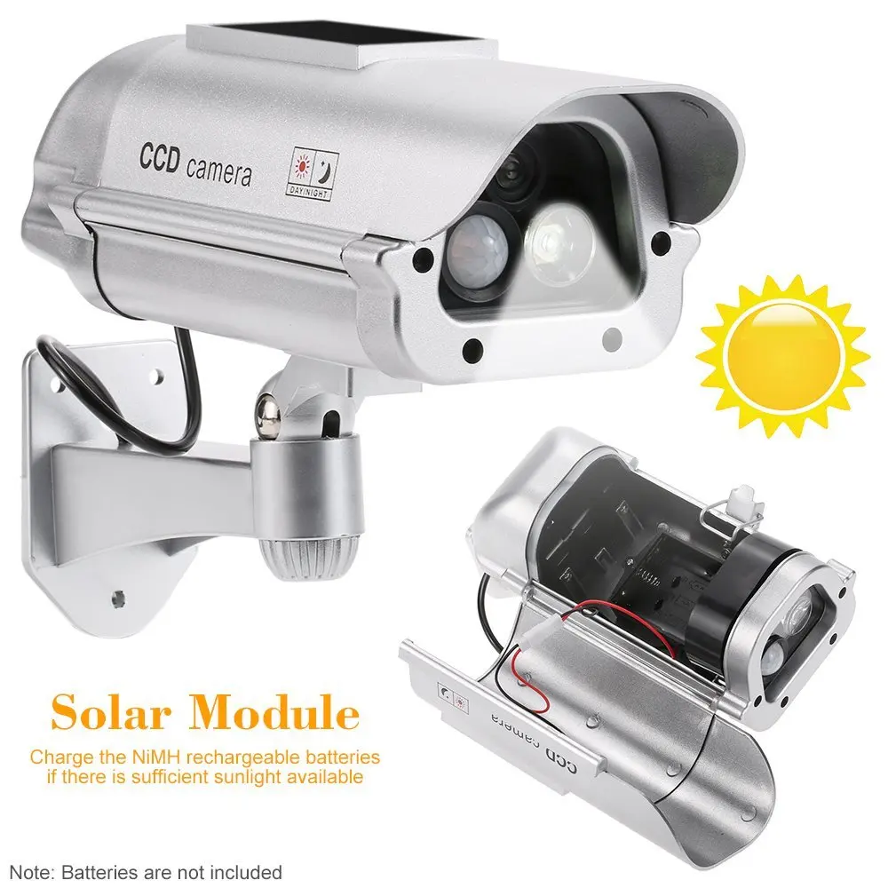 Solar Powered Outdoor CCTV Home Security decoy Fake Dummy Camera Cam With Flashing Infrared LED Lights+Human Sensor detection
Solar Powered Outdoor CCTV Home Security decoy Fake Dummy Camera Cam With Flashing Infrared LED Lights+Human Sensor detection