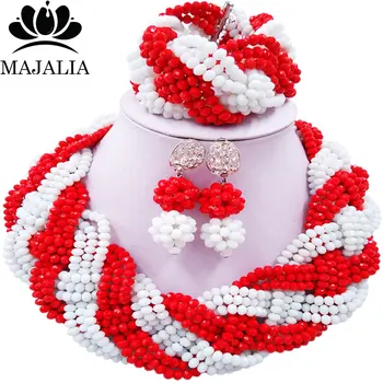 Majalia African Classic Women Jewelry Set Opaque red white Nigerian Wedding Jewelery Sets 12CB0030
Majalia African Classic Women Jewelry Set Opaque red white Nigerian Wedding Jewelery Sets 12CB0030