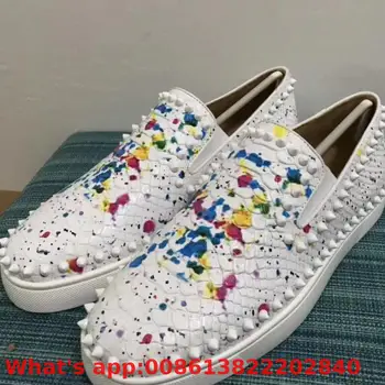 Lace Up Leather Red Bottoms Low Cut Sneaker For Man Shoes White Splash Ink Snake Casual Couple Shoe Models Flat Loafers
Lace Up Leather Red Bottoms Low Cut Sneaker For Man Shoes White Splash Ink Snake Casual Couple Shoe Models Flat Loafers