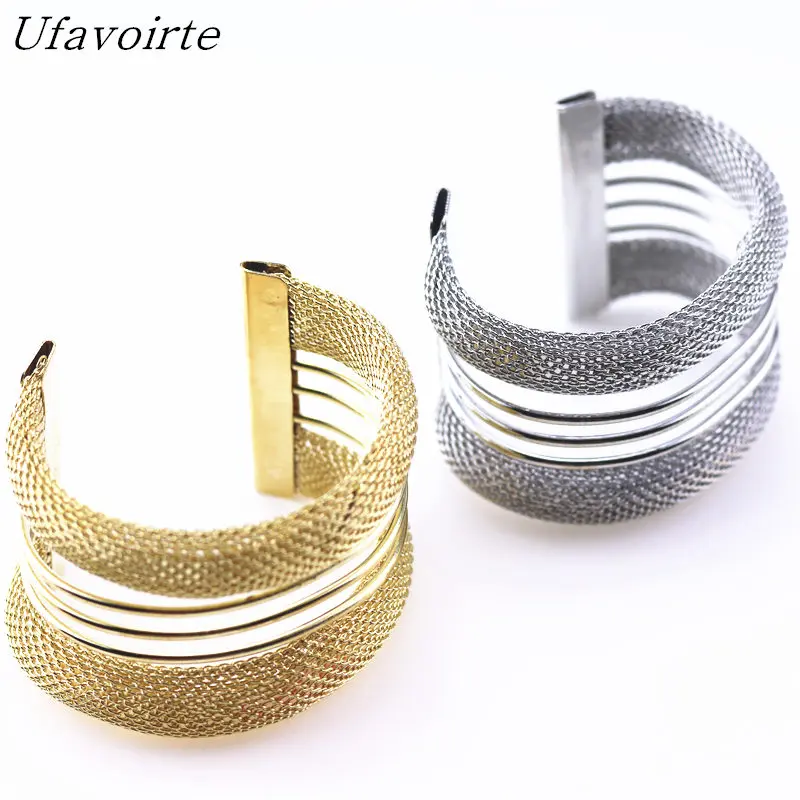 Gold Silver plated Cuff Bracelets High Quality Gifts Mesh Net Bracelet Fashion Women Female Jewelry
Gold Silver plated Cuff Bracelets High Quality Gifts Mesh Net Bracelet Fashion Women Female Jewelry