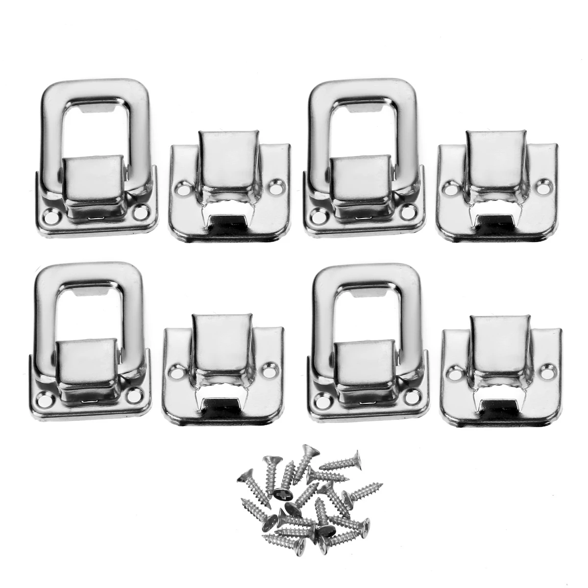 4pcs Silver Fastener Toggle Lock Latch Catch Practical Locks for Suitcase Case Boxes Chests Trunk Tools