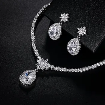 WEIMANJINGDIAN Large Pear Drop Cubic Zirconia CZ Necklace Earring Wedding Jewelry Set for Bride or Bridesmaid
WEIMANJINGDIAN Large Pear Drop Cubic Zirconia CZ Necklace Earring Wedding Jewelry Set for Bride or Bridesmaid