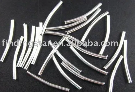

FREE SHIPPING 1000PCS Silver plate curved tube spacers 2mmx20mm