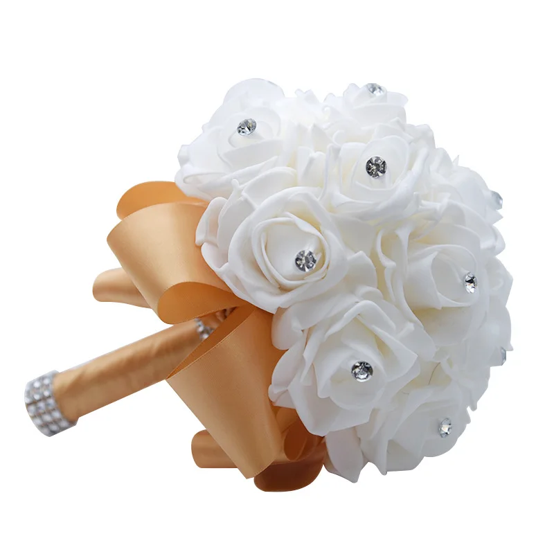 Free Shipping Cheap PE Rose Bridesmaid Wedding Foam flowers Rose Bridal bouquet Ribbon Fake Wedding bouquet de noiva Customized
Free Shipping Cheap PE Rose Bridesmaid Wedding Foam flowers Rose Bridal bouquet Ribbon Fake Wedding bouquet de noiva Customized