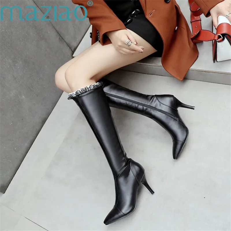Women Thigh High Boots Stilettos Sexy Knee High Boots Pointed Toe Side Zipper Lace Long Boots MAZIAO
Women Thigh High Boots Stilettos Sexy Knee High Boots Pointed Toe Side Zipper Lace Long Boots MAZIAO