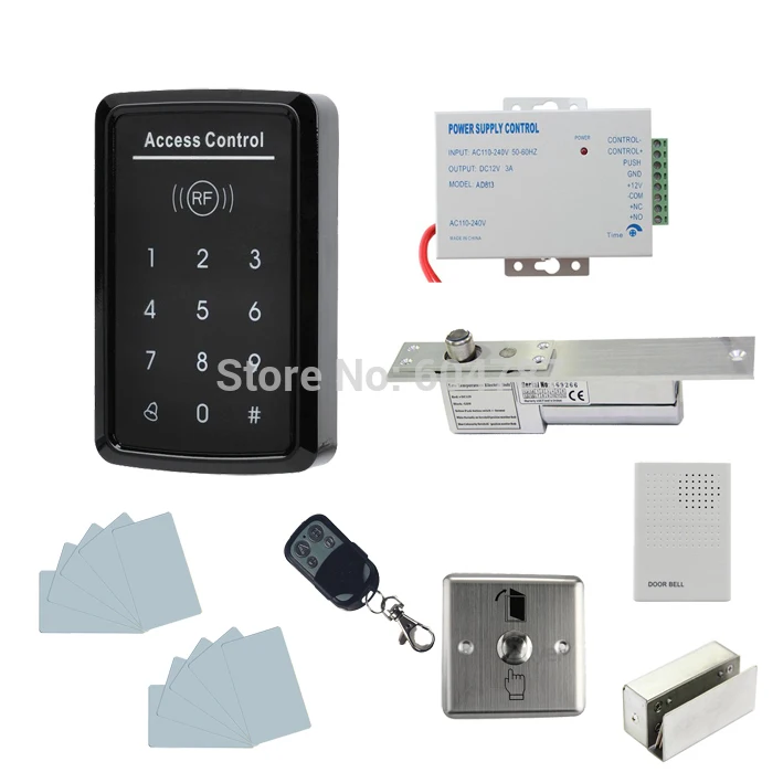 FREE SHIPPING DIY Full Kit Set RFID Keypad Access Control System + Electric Drop Bolt Lock + Door Bell + Remote Control K5
FREE SHIPPING DIY Full Kit Set RFID Keypad Access Control System + Electric Drop Bolt Lock + Door Bell + Remote Control K5