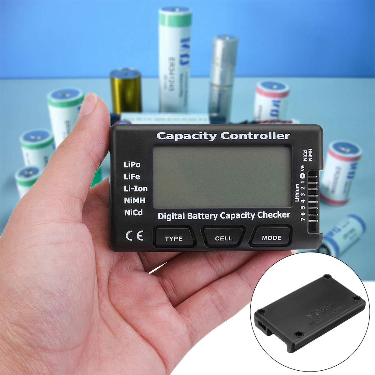 LCD Digital Battery Capacity Voltage Checker Tester Battery Capacity Controller For LiPo NiMH Li-ion NiCd
LCD Digital Battery Capacity Voltage Checker Tester Battery Capacity Controller For LiPo NiMH Li-ion NiCd