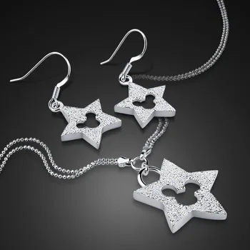 Fashion Sterling Silver Set Jewelry Solid 925 Silver Star Mickey Earrings Necklace Set Charm Woman Wedding Accessories Gifts
Fashion Sterling Silver Set Jewelry Solid 925 Silver Star Mickey Earrings Necklace Set Charm Woman Wedding Accessories Gifts