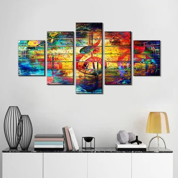 Art Work for Home Walls Abstract Colorful Collage Music Notes Paintings Picture 5 Piece Canvas Modern Artwork Home Decor Giclee
Art Work for Home Walls Abstract Colorful Collage Music Notes Paintings Picture 5 Piece Canvas Modern Artwork Home Decor Giclee