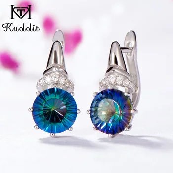 Kuololit Millennium cut Stone Natural Blueish Mystic Quartz Clip Earrings for Women 925 Sterling Silver Gemstone Fine Jewelry 
Kuololit Millennium cut Stone Natural Blueish Mystic Quartz Clip Earrings for Women 925 Sterling Silver Gemstone Fine Jewelry