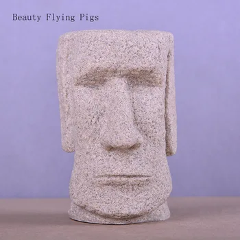 1Pcs ins home desktop decoration sandstone sculpture Easter Island stone statue practical pen holder resin crafts ornaments
1Pcs ins home desktop decoration sandstone sculpture Easter Island stone statue practical pen holder resin crafts ornaments
