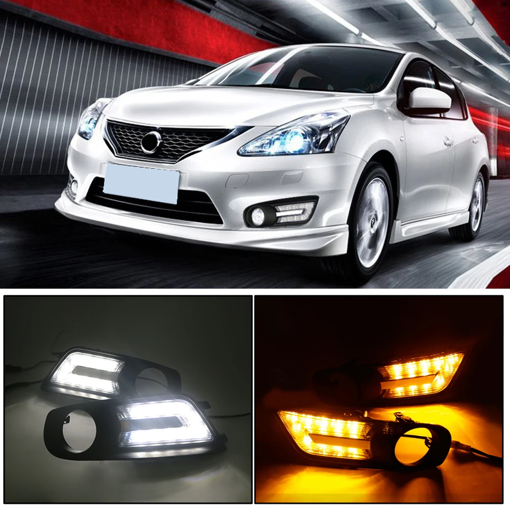 CAPQX 1Pair For Nissan Tiida 2011-2015 Front LED Daytime Light Running Light DRL Flashing Day light Fog Lamp cover Frame
CAPQX 1Pair For Nissan Tiida 2011-2015 Front LED Daytime Light Running Light DRL Flashing Day light Fog Lamp cover Frame