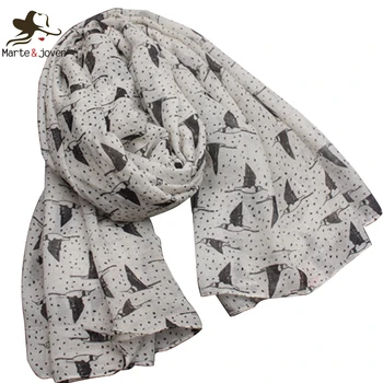 Marte&Joven Swallow Bird Printed White Chiffon Scarf 2018 Female Autumn Spring Soft Warm Shawls Wraps Elegant Ladies Hijab Cape
Marte&Joven Swallow Bird Printed White Chiffon Scarf 2018 Female Autumn Spring Soft Warm Shawls Wraps Elegant Ladies Hijab Cape