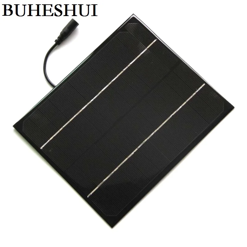 BUHESHUI 6 Вт 12 В мини солнечная панель + 5521DC монокристаллические солнечные элементы