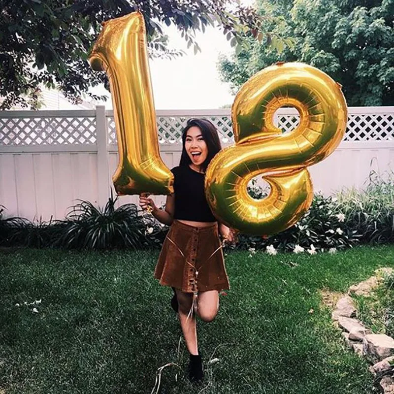 2pcs 40 inch 18 years old Number Foil Balloons Digit Ballons Birthday Party Wedding Decor helium Baloons Event Party Supplies
2pcs 40 inch 18 years old Number Foil Balloons Digit Ballons Birthday Party Wedding Decor helium Baloons Event Party Supplies