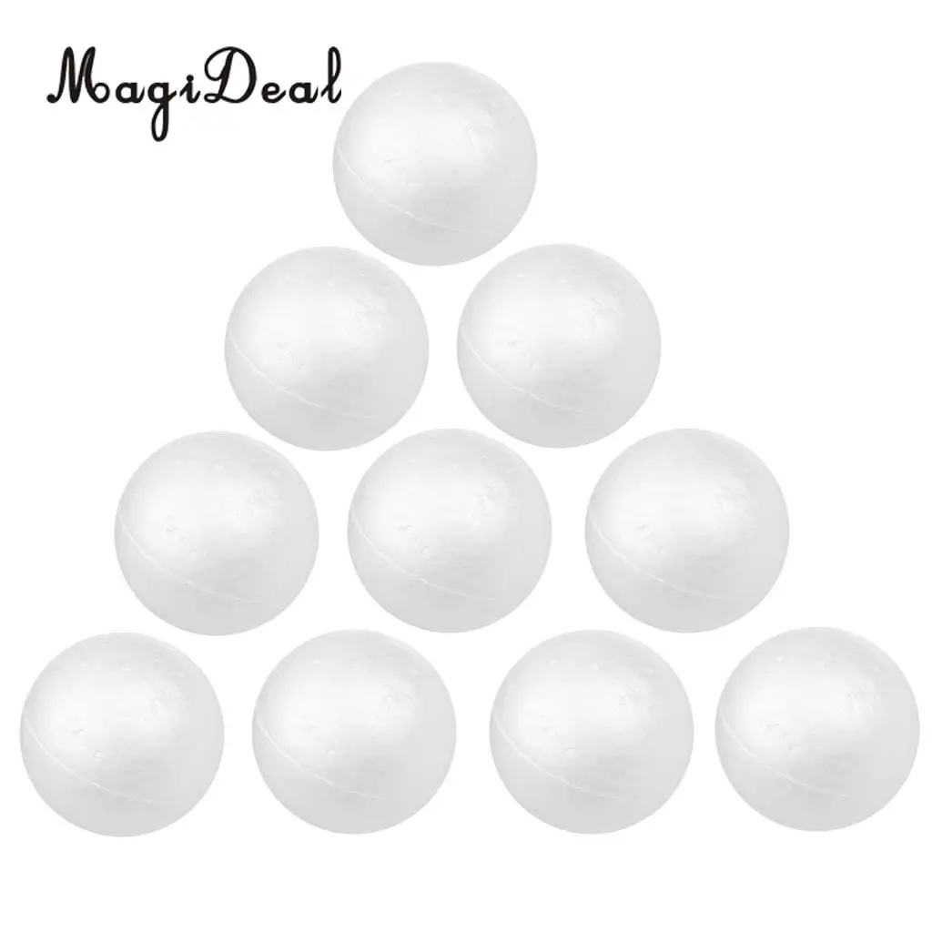 MagiDeal New Hot Sale 10 x 7cm White Modelling Craft Polystyrene Foam Ball Sphere for Christmas Tree Ornaments Craft Decorations