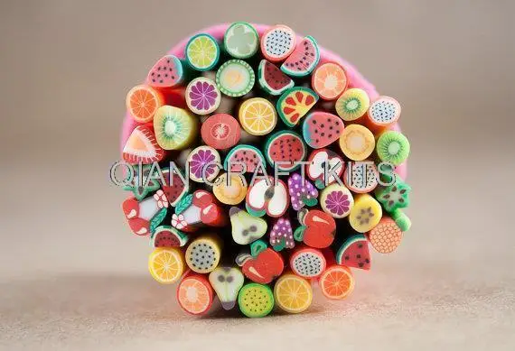 

200 pcs Fruit Canes Polymer Clay Rods for Miniature Foods, Nails, Beads 5cm long (3mm-6mm)