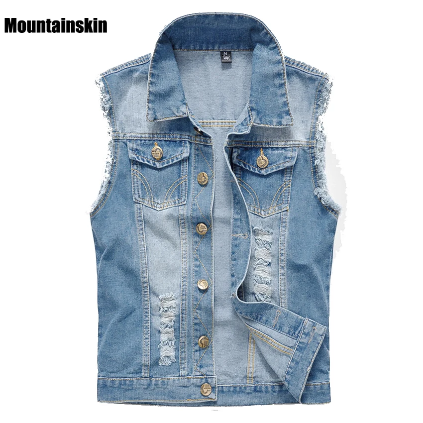 Mountainskin 2018 New Men's Denim Vest Vintage Sleeveless Washed Jeans Waistcoat Man Cowboy Ripped Fashion Jacket ,EDA176
Mountainskin 2018 New Men's Denim Vest Vintage Sleeveless Washed Jeans Waistcoat Man Cowboy Ripped Fashion Jacket ,EDA176