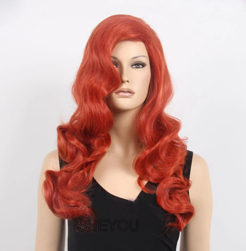 High Quality Jessica Rabbit Cosplay Wig Copper Red With Big Swap Bangs Drag Queen Heat Resistant Sythentic Hair Wig + Wig Cap
High Quality Jessica Rabbit Cosplay Wig Copper Red With Big Swap Bangs Drag Queen Heat Resistant Sythentic Hair Wig + Wig Cap