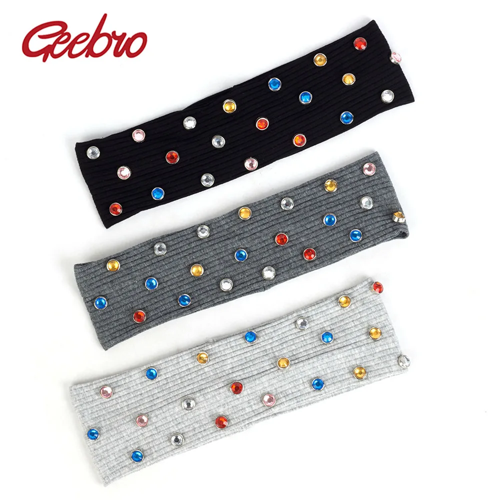 Geebro Colorful Crystal Rhinestones Accessories Women Ribbed Elastic Headbands Female Bohemia Hairbands Fashion Headwear AD002
Geebro Colorful Crystal Rhinestones Accessories Women Ribbed Elastic Headbands Female Bohemia Hairbands Fashion Headwear AD002