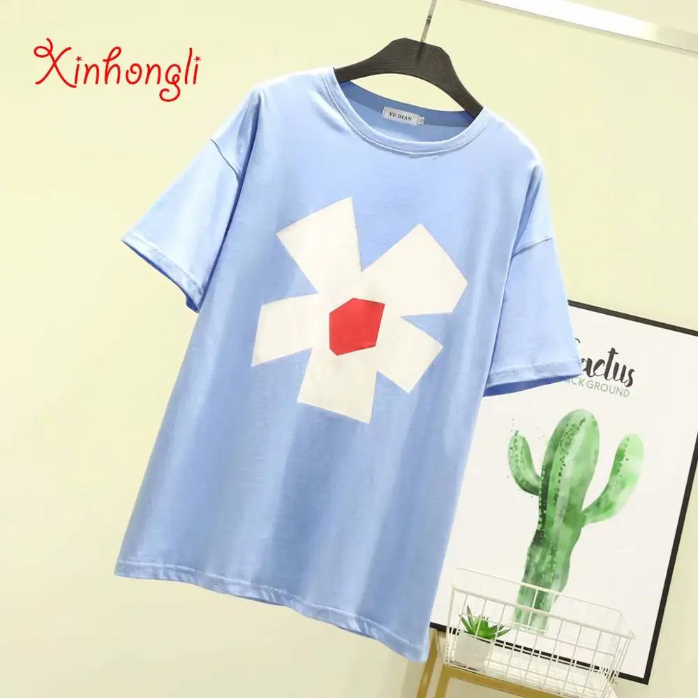 Plus size Flower print women loose t shirts 2019 summer casual ladies cotton short sleeve tshirt female tee tops t-shirts black
Plus size Flower print women loose t shirts 2019 summer casual ladies cotton short sleeve tshirt female tee tops t-shirts black