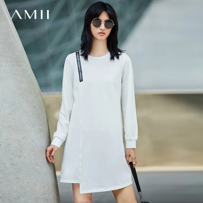 Amii Women Minimalist Dress 2018 Solid Loose Print Letter O Neck Knee Length Female Dresses
Amii Women Minimalist Dress 2018 Solid Loose Print Letter O Neck Knee Length Female Dresses