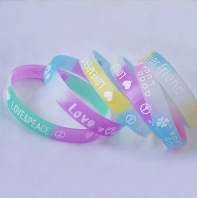 New fashion charm bracelet elastic silicone bracelet luminous star Bracelet peace collect letters DIY accessories
New fashion charm bracelet elastic silicone bracelet luminous star Bracelet peace collect letters DIY accessories