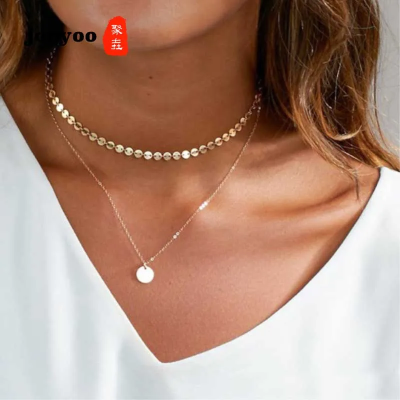 Fashion Women's Multiple Layers Round Circle Pendant Necklace Charm Gold Color Necklace Boho Female Jewelry Assessories Gifts
Fashion Women's Multiple Layers Round Circle Pendant Necklace Charm Gold Color Necklace Boho Female Jewelry Assessories Gifts