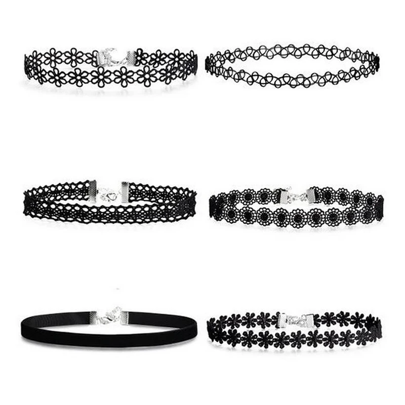 6 Pcs Choker Necklace for Women Girls, Black Classic Stretch Gothic Tattoo Lace-BEST DECORATION for Summer Dress
6 Pcs Choker Necklace for Women Girls, Black Classic Stretch Gothic Tattoo Lace-BEST DECORATION for Summer Dress