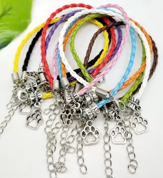 Free 100pcs Hope Tibetan Silver Paw print Charm Pendant Leather Rope Bracelet 19mm
Free 100pcs Hope Tibetan Silver Paw print Charm Pendant Leather Rope Bracelet 19mm