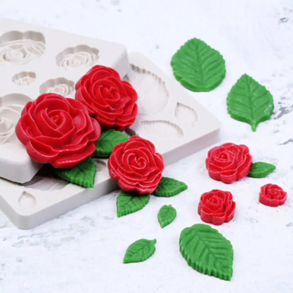 Silicone Rose Leaves Fondant Mould Cake Decorating Chocolate Mold Sugarcraft DIY Silicone Rose Leaves Fondant Mould Cake Decorating Chocolate Mold Sugarcraft DIY