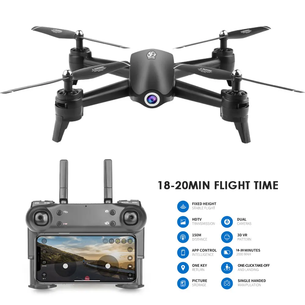 RC Drone 2.4Ghz WIFI FPV 720P HD 18 Minutes Flight Headless Mode RC Helicopter Quadcopter With Extra Battery
RC Drone 2.4Ghz WIFI FPV 720P HD 18 Minutes Flight Headless Mode RC Helicopter Quadcopter With Extra Battery