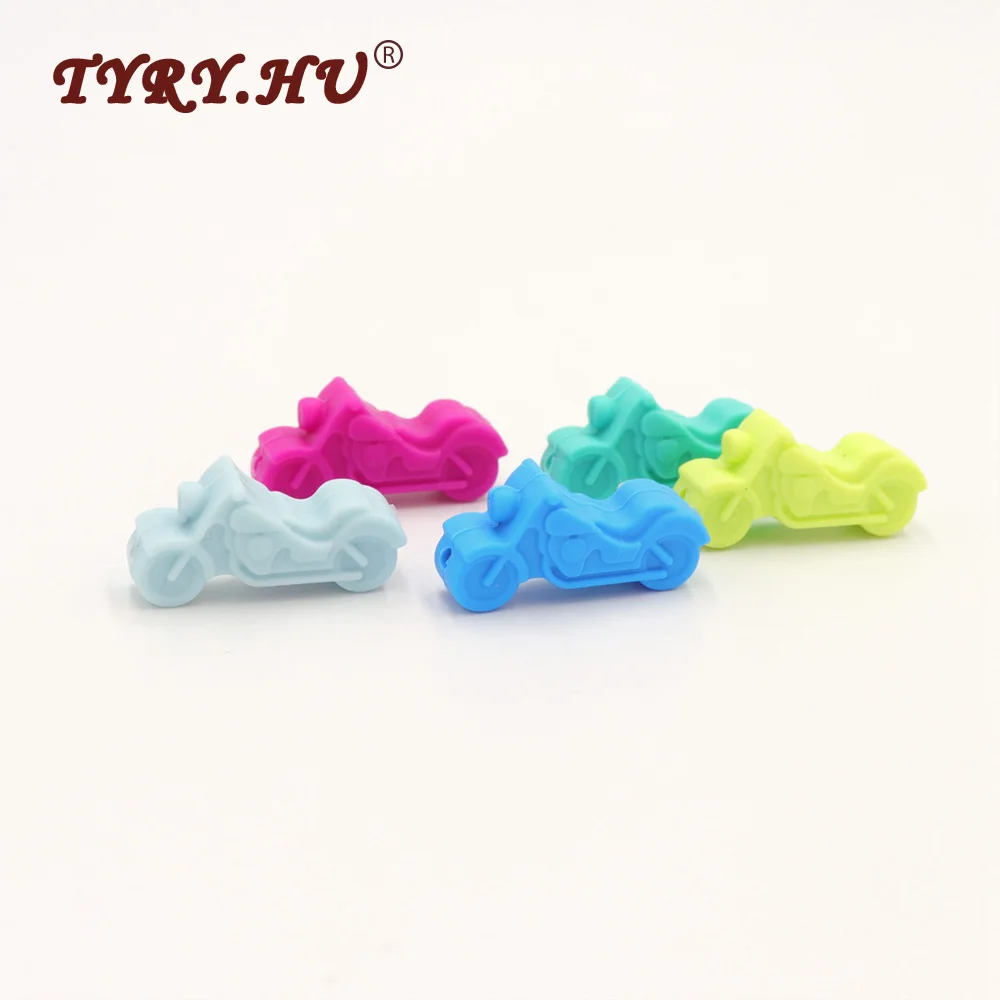 TYRY.HU 10Pcs/Lot Creative Motorcycle Shaped Silicone Beads BPA Free Food Grade Silicone Teether Baby Teething Favorite Gifts
TYRY.HU 10Pcs/Lot Creative Motorcycle Shaped Silicone Beads BPA Free Food Grade Silicone Teether Baby Teething Favorite Gifts