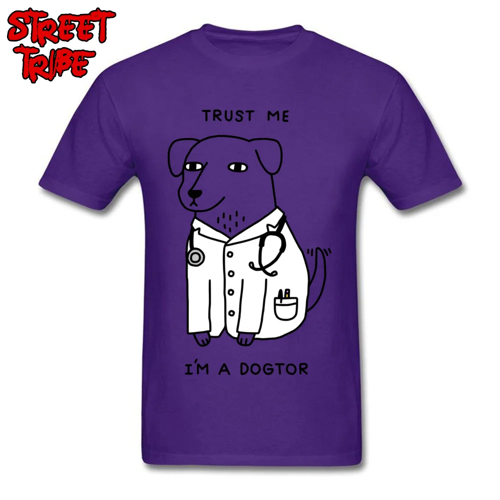 Men Top T-shirts Dogtor Design Tees 100% Cotton Crewneck Short Sleeve Crazy Tops & Tees Summer Autumn Top Quality Dogtor purple