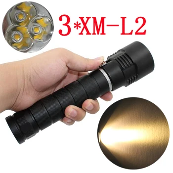 Tactical 3x XM-L2 LED Flashlight 3200Lm Powerful Waterproof Underwater Dive LED Diving Flashlight Torch Lamp Yellow Light
Tactical 3x XM-L2 LED Flashlight 3200Lm Powerful Waterproof Underwater Dive LED Diving Flashlight Torch Lamp Yellow Light