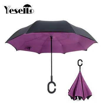 Yesello Purple Double Layer Inverted Windproof UV Protection Reverse Travel for Car and Outdoor With C-Shaped Umbrella
Yesello Purple Double Layer Inverted Windproof UV Protection Reverse Travel for Car and Outdoor With C-Shaped Umbrella