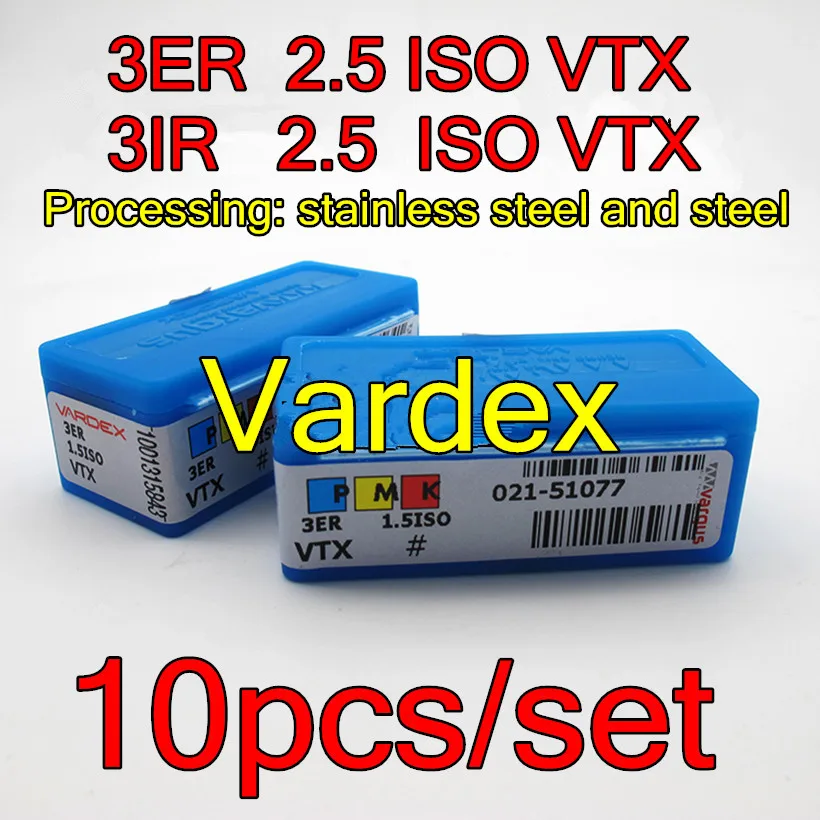 3ER 2.5 ISO VTX 3IR 2.5 ISO VTX 10pcs/set Vardex Threaded carbide insert Processing: stainless steel and steel
3ER 2.5 ISO VTX 3IR 2.5 ISO VTX 10pcs/set Vardex Threaded carbide insert Processing: stainless steel and steel