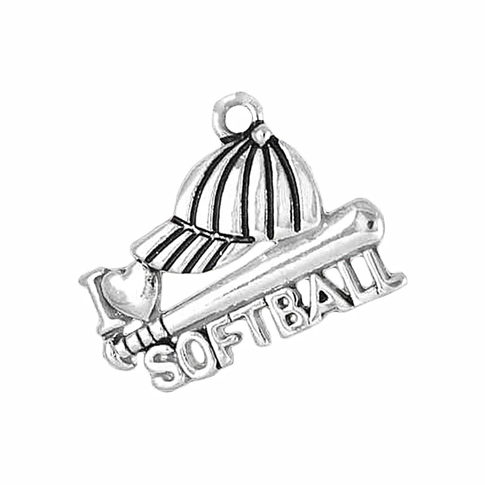 Antique Silver Plating Eco-friendly Alloy Metal Fashion Sport Inspirational I Love Softball Ball And Hat Charm For Jewelry DIY
Antique Silver Plating Eco-friendly Alloy Metal Fashion Sport Inspirational I Love Softball Ball And Hat Charm For Jewelry DIY