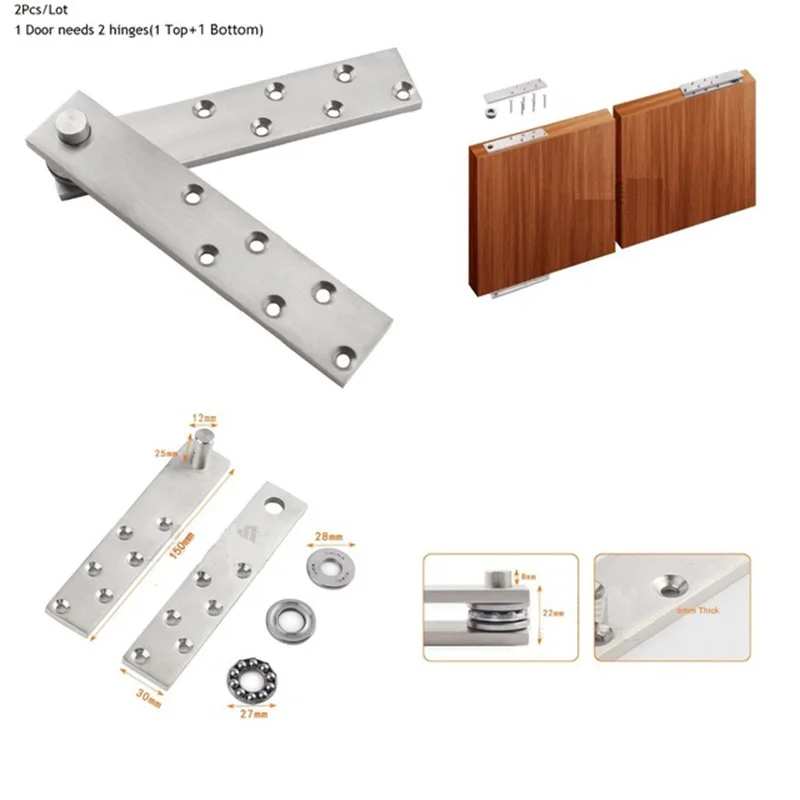 2Pcs/Lot Heavy Duty Stainless Steel Top Bottom Mount 360 Degrees Ball Bearing Pivot Hinge For Wooden Door
2Pcs/Lot Heavy Duty Stainless Steel Top Bottom Mount 360 Degrees Ball Bearing Pivot Hinge For Wooden Door