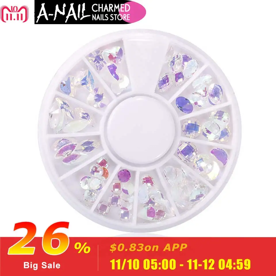 NEWBY 12Grids/wheel Opal AB Color Nail Rhinestone Colorful Marquise Heart Flat Bottom Manicure 3D Nail Art Decoration in Wheel
NEWBY 12Grids/wheel Opal AB Color Nail Rhinestone Colorful Marquise Heart Flat Bottom Manicure 3D Nail Art Decoration in Wheel