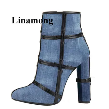 Winter Newest Fashion Denim Round Toe Ankle Boots Side Zipper Round HeeL High Heel Two Color Women Short Boots Normal Size
Winter Newest Fashion Denim Round Toe Ankle Boots Side Zipper Round HeeL High Heel Two Color Women Short Boots Normal Size