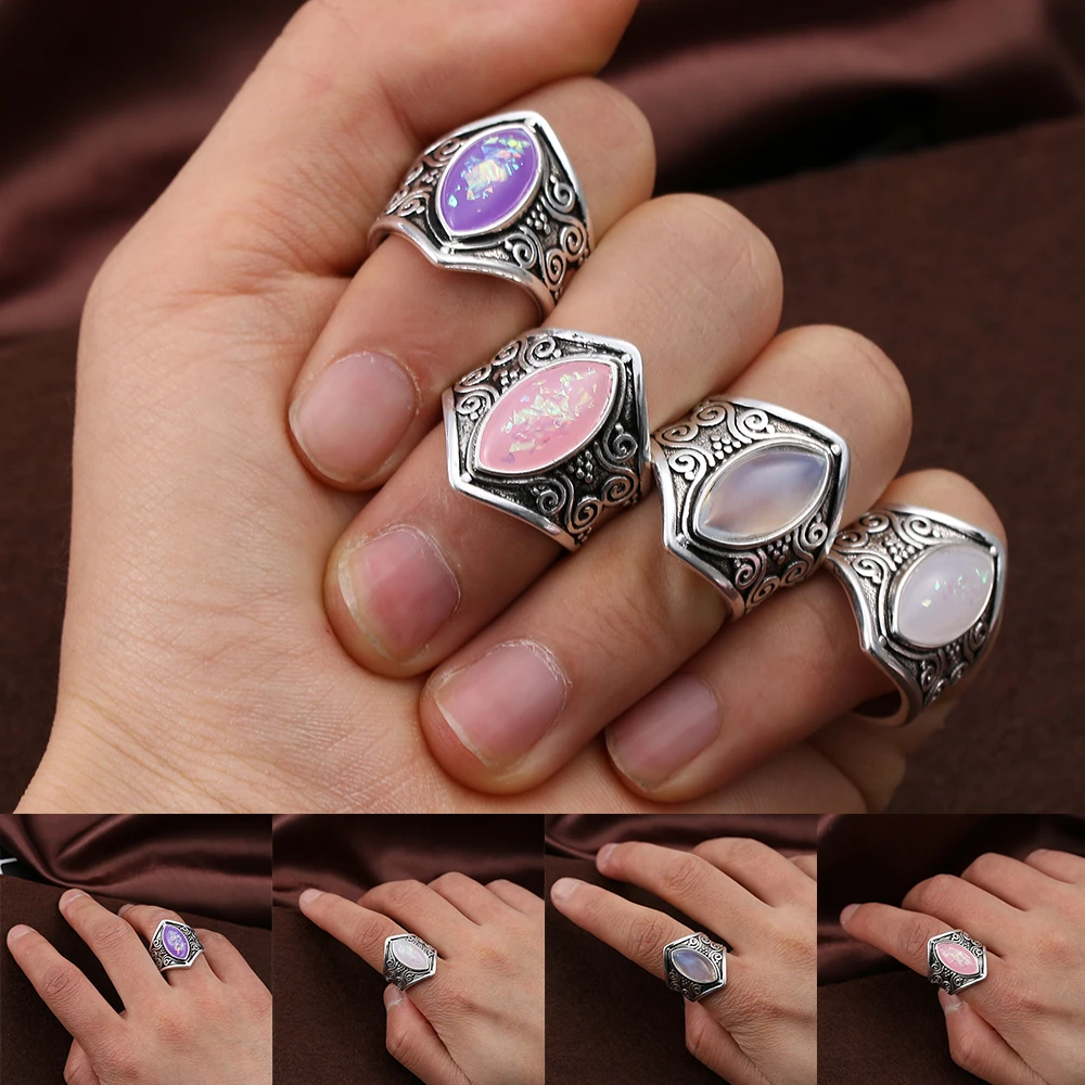 1pc Fashion Women Silver Plated Boho Moonstone Opal Ring Wedding Jewelry vintage ring Size 5-11
1pc Fashion Women Silver Plated Boho Moonstone Opal Ring Wedding Jewelry vintage ring Size 5-11