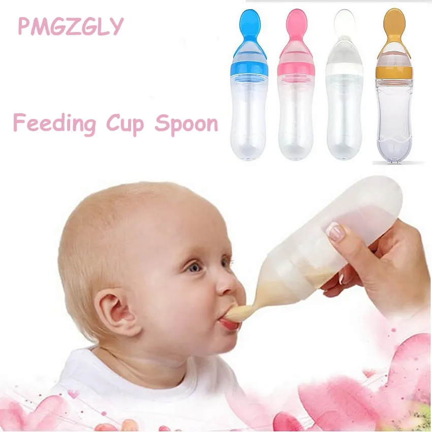 90 ml Baby Feeding Cup Rice Grain Juice Feeder Spoon Silicone Baby Feeding Bottle Paciffier Kids Water Bottles Training Cup
90 ml Baby Feeding Cup Rice Grain Juice Feeder Spoon Silicone Baby Feeding Bottle Paciffier Kids Water Bottles Training Cup