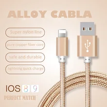 Newest Colorful Nylon Line & Metal Plug Micro USB Cable for iPhone 6 6s Plus 5s iPadmini / Samsung / Sony / Xiaomi / HTC/ type-c