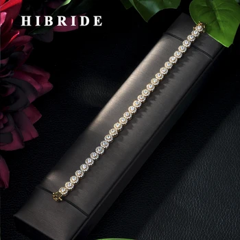 HIBRIDE Trendy Micro CZ Shape AAA+ Cubic Zircon Gold Color Charm Bracelets Bangles For Women Wedding Jewelry B-57
HIBRIDE Trendy Micro CZ Shape AAA+ Cubic Zircon Gold Color Charm Bracelets Bangles For Women Wedding Jewelry B-57