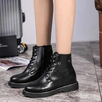 Vogue Winter Boots Women Leather Ankle Boots For Women Lace Up Casual Female Shoes Nice Women Black Bottes Femme
Vogue Winter Boots Women Leather Ankle Boots For Women Lace Up Casual Female Shoes Nice Women Black Bottes Femme