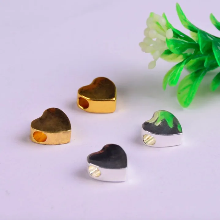 50pcs/lot 10mm alloy Metal Charms for Jewelry DIY Making silver gold heart Beads Spacer Bead for necklace 
50pcs/lot 10mm alloy Metal Charms for Jewelry DIY Making silver gold heart Beads Spacer Bead for necklace