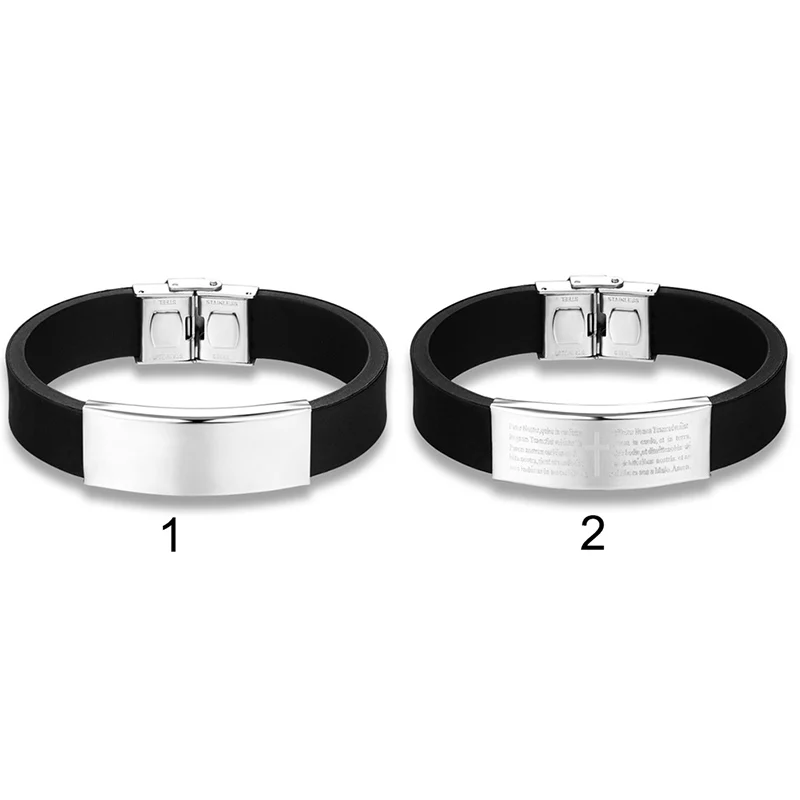 Men Bangles Smooth/Cross Bible Wristband Titanium Steel Silicone Bangles Jewelry Gift TT@88
Men Bangles Smooth/Cross Bible Wristband Titanium Steel Silicone Bangles Jewelry Gift TT@88