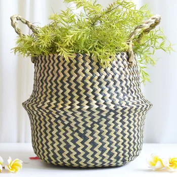 ISHOWTIENDA Seagrass Wicker Basket Flower Pot Desk Home Decor Folding Basket Dirty Basket Storage Decoration 
ISHOWTIENDA Seagrass Wicker Basket Flower Pot Desk Home Decor Folding Basket Dirty Basket Storage Decoration